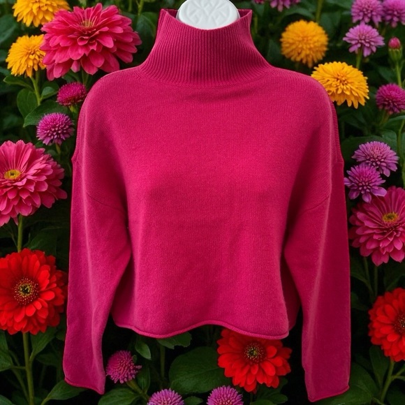 The Group by Babaton Pink 100% Cashmere Cozy Turtleneck Valentine’s Holiday XS - Picture 1 of 10